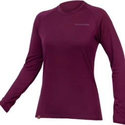 Endura BaaBaa Blend Funktionsshirt Frauen (Baselayer, Langarm) -Fox Racing Verkaufsladen Endura Women s BaaBaa Blend Long Sleeve Base Layer Base Layers Aubergine AW22 E6165AU 2