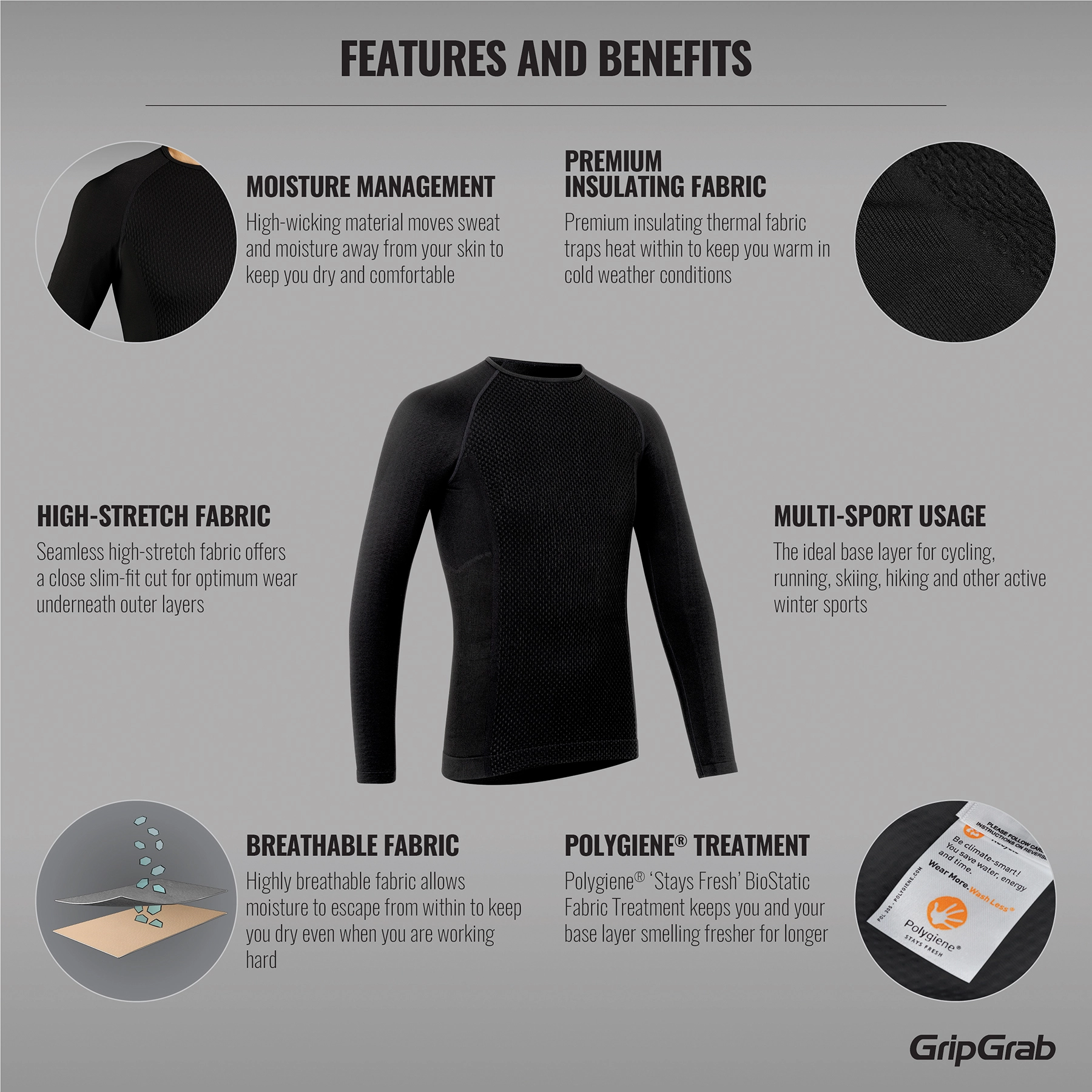 GripGrab Expert Seamless Long Sleeve Thermal Base Layer 2 4 GripGrab Expert Seamless Long Sleeve Thermal Base Layer 2 – Bild 2