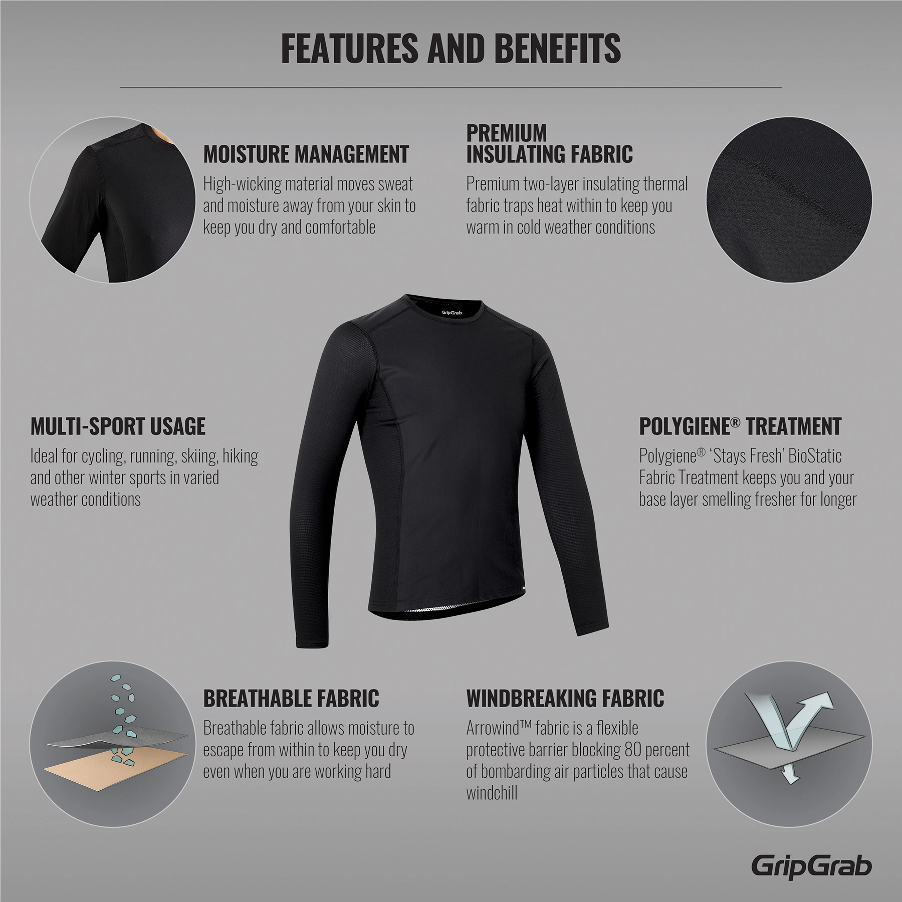 GripGrab Windbreaking Long Sleeve Base Layer 4 GripGrab Windbreaking Long Sleeve Base Layer – Bild 2