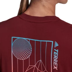 Adidas Terrex Women's Mountain FU Tee -Fox Racing Verkaufsladen H50941 APP on model detail 2 white